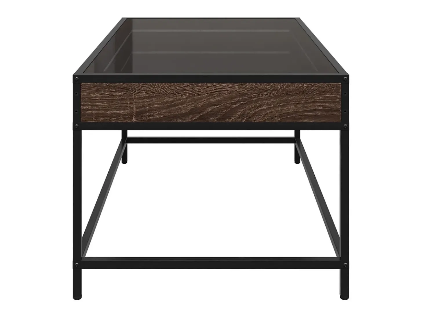 Mesa de centro con Infinity LED marrón roble 70x50x41 cm