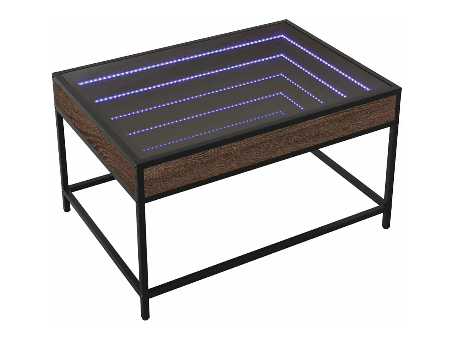 Mesa de centro con Infinity LED marrón roble 70x50x41 cm