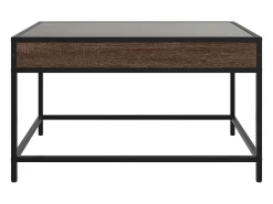 Mesa de centro con Infinity LED marrón roble 70x50x41 cm