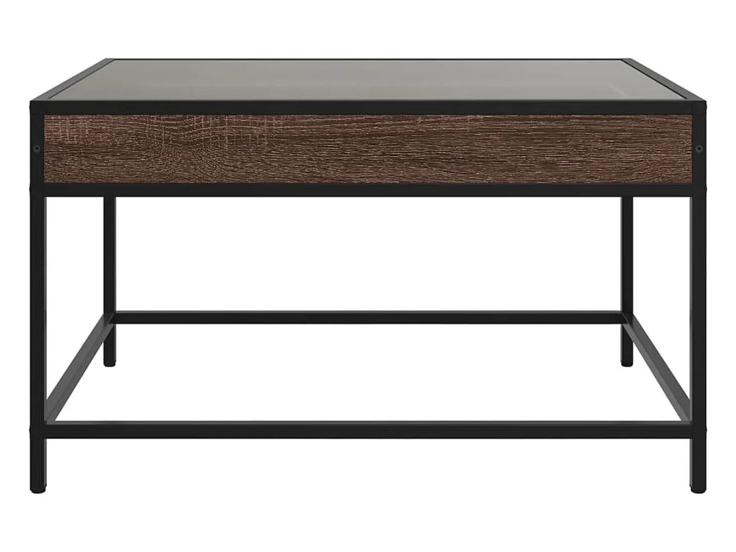 Mesa de centro con Infinity LED marrón roble 70x50x41 cm