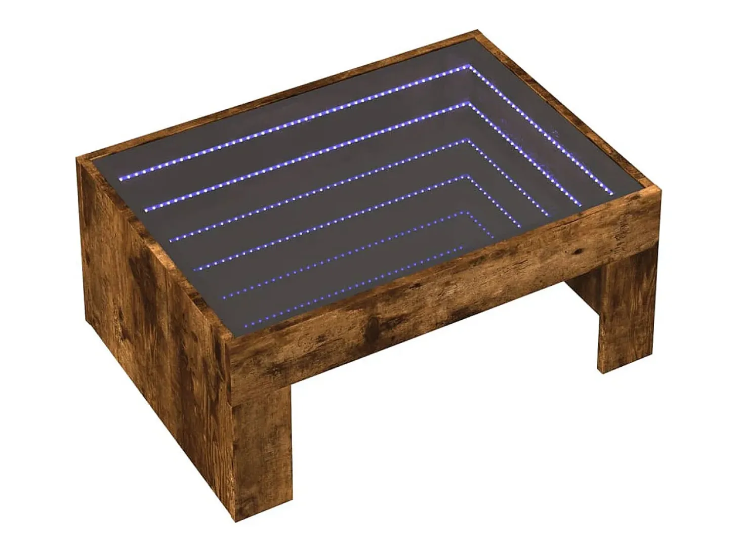 Mesa de centro con Infinity LED roble ahumado 70x50x30 cm