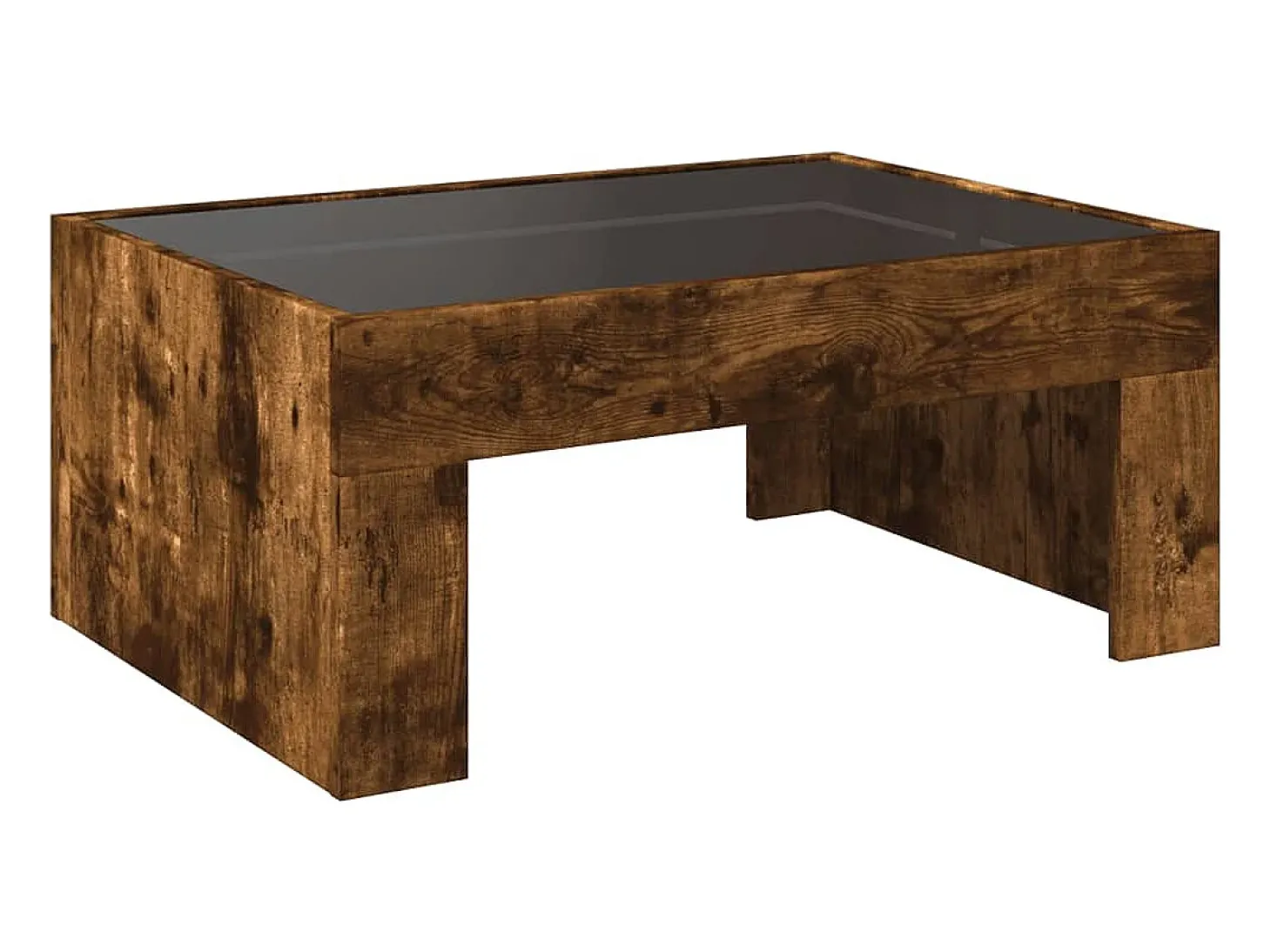 Mesa de centro con Infinity LED roble ahumado 70x50x30 cm