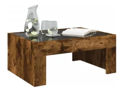Mesa de centro con Infinity LED roble ahumado 70x50x30 cm