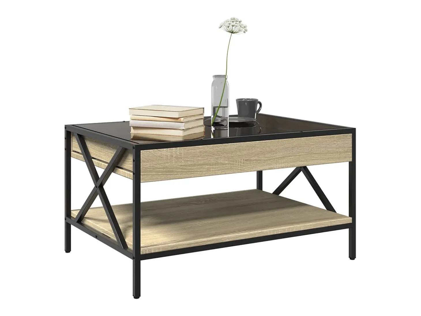 Mesa de centro con Infinity LED roble Sonoma 70x50x38 cm