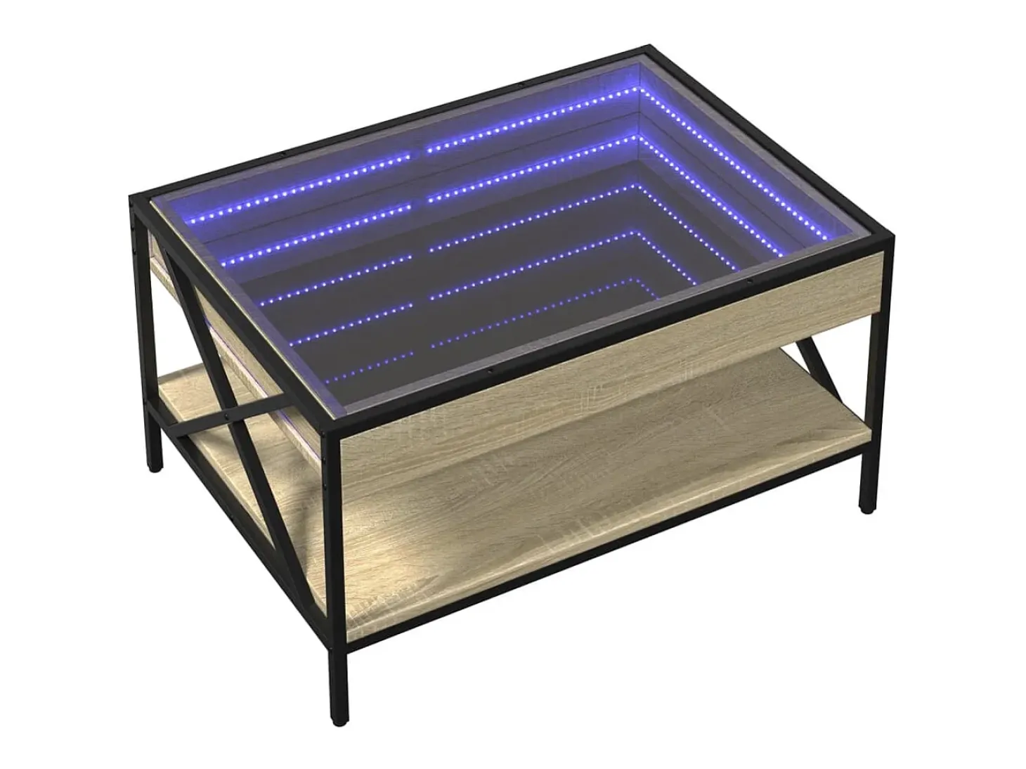 Mesa de centro con Infinity LED roble Sonoma 70x50x38 cm
