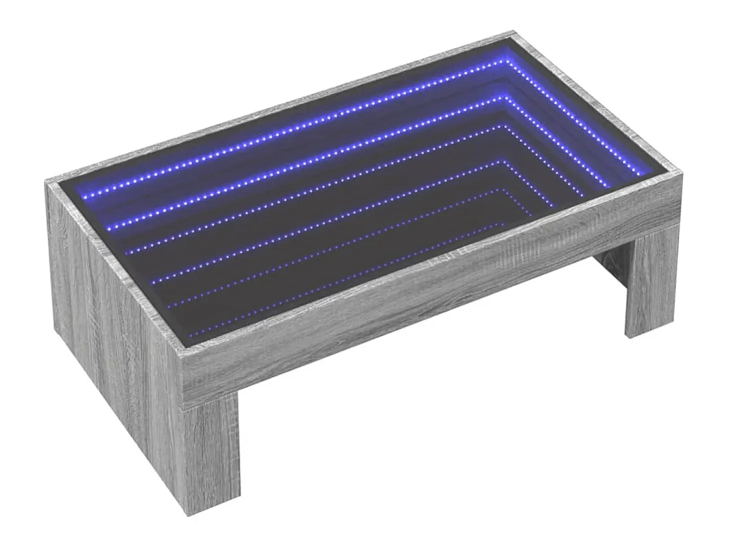 Mesa de centro con Infinity LED gris Sonoma 90x50x30 cm