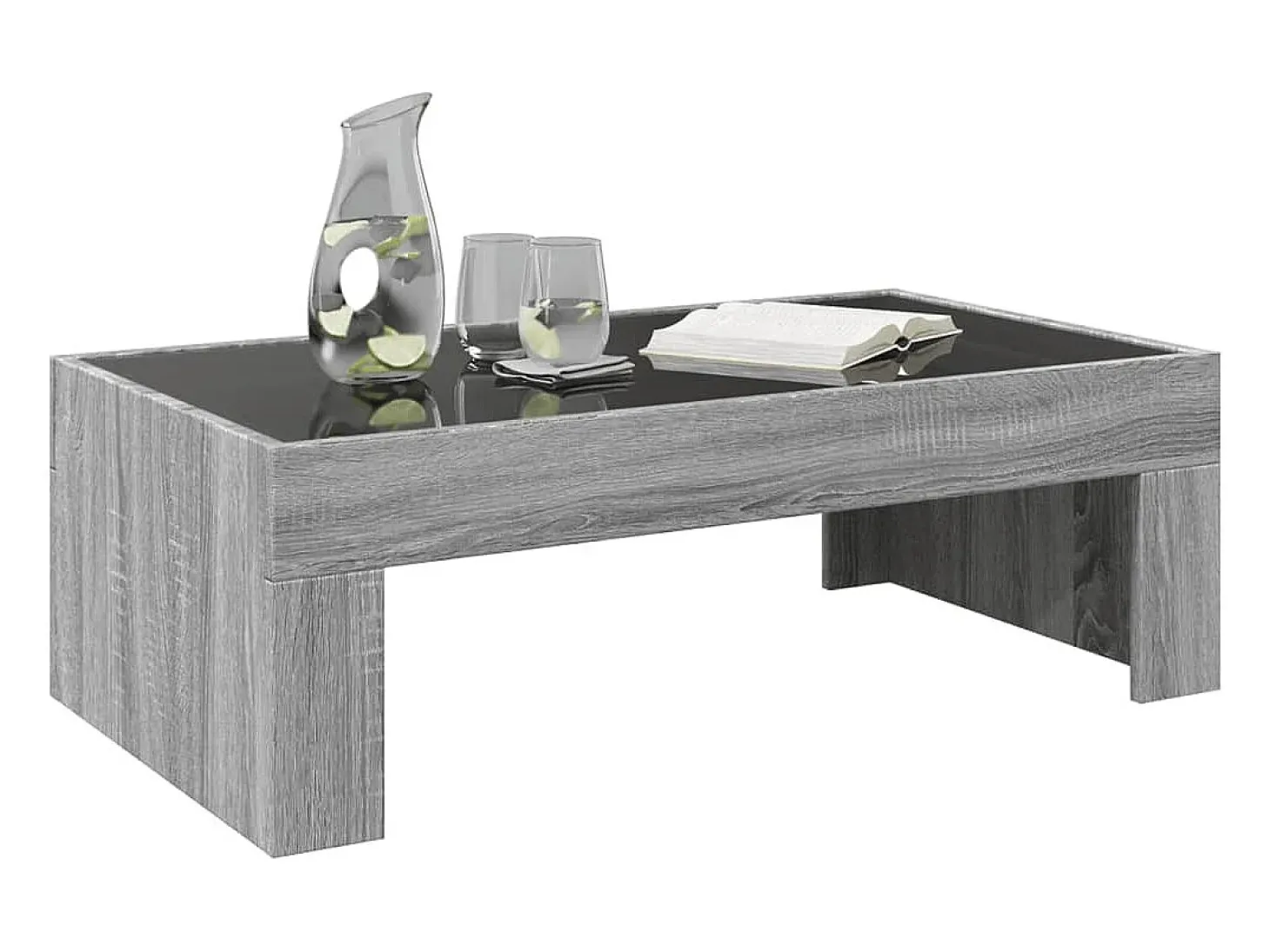 Mesa de centro con Infinity LED gris Sonoma 90x50x30 cm