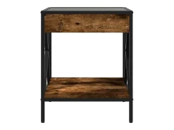 Mesa de centro con Infinity LED roble ahumado 40x40x49 cm
