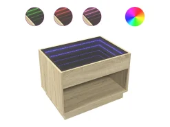Mesa de centro con Infinity LED roble Sonoma 70x50x50 cm