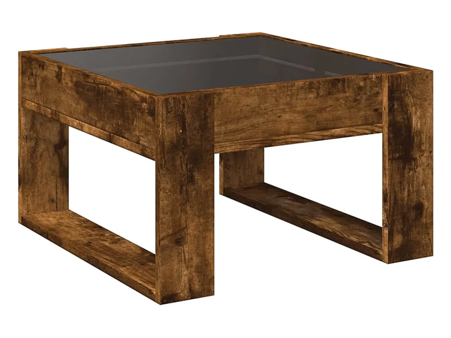 Mesa de centro con Infinity LED roble ahumado 50x53x30 cm