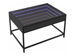 Mesa de centro con Infinity LED negro 70x50x41 cm