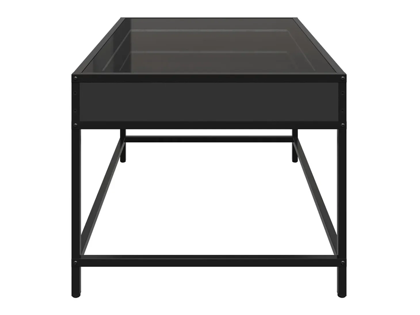 Mesa de centro con Infinity LED negro 70x50x41 cm