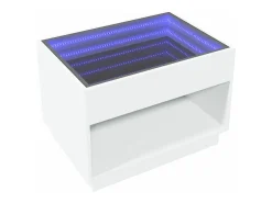 Mesa de centro con Infinity LED blanco 70x50x50 cm