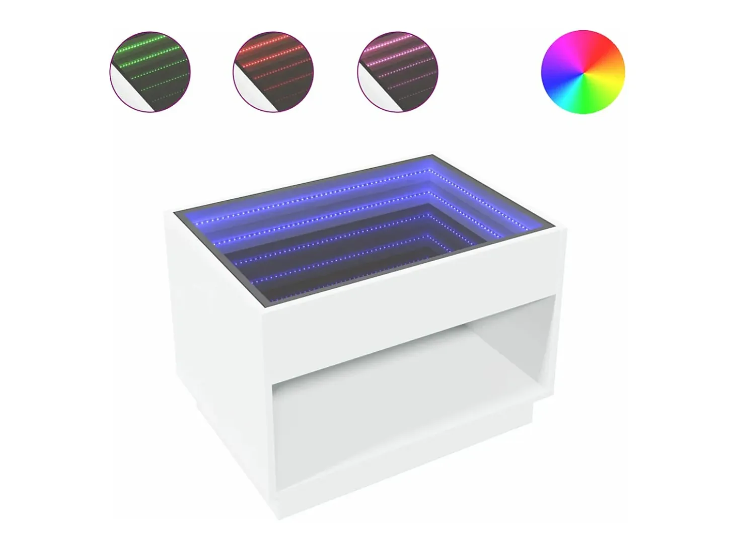 Mesa de centro con Infinity LED blanco 70x50x50 cm