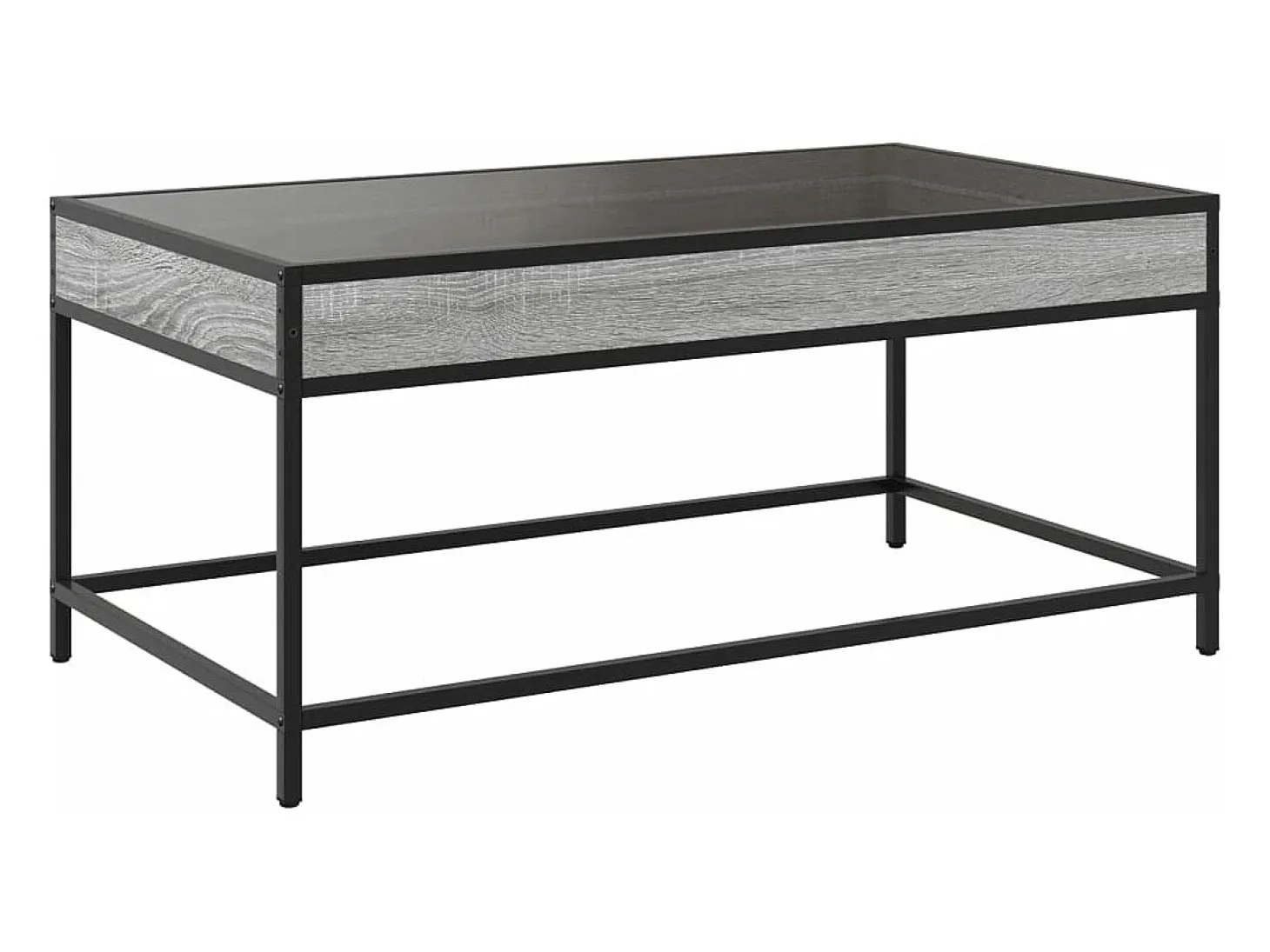 Mesa de centro con Infinity LED gris Sonoma 90x50x41 cm