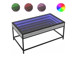 Mesa de centro con Infinity LED gris Sonoma 90x50x41 cm