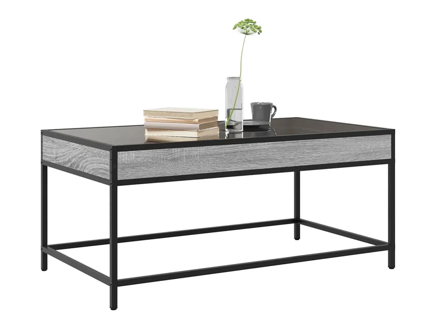 Mesa de centro con Infinity LED gris Sonoma 90x50x41 cm