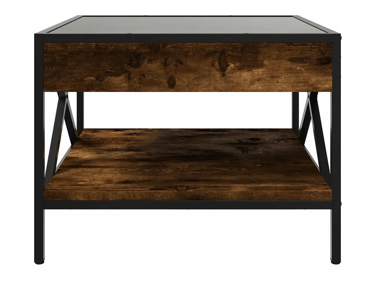 Mesa de centro con Infinity LED roble ahumado 50x50x38 cm
