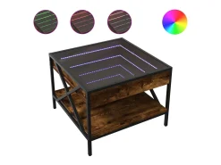 Mesa de centro con Infinity LED roble ahumado 50x50x38 cm