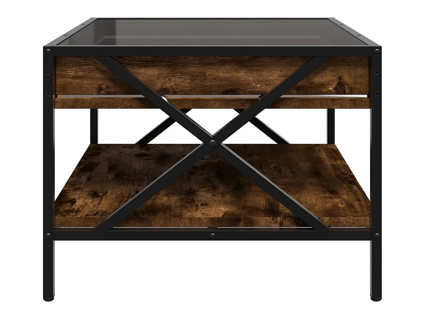 Mesa de centro con Infinity LED roble ahumado 50x50x38 cm