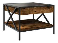 Mesa de centro con Infinity LED roble ahumado 50x50x38 cm