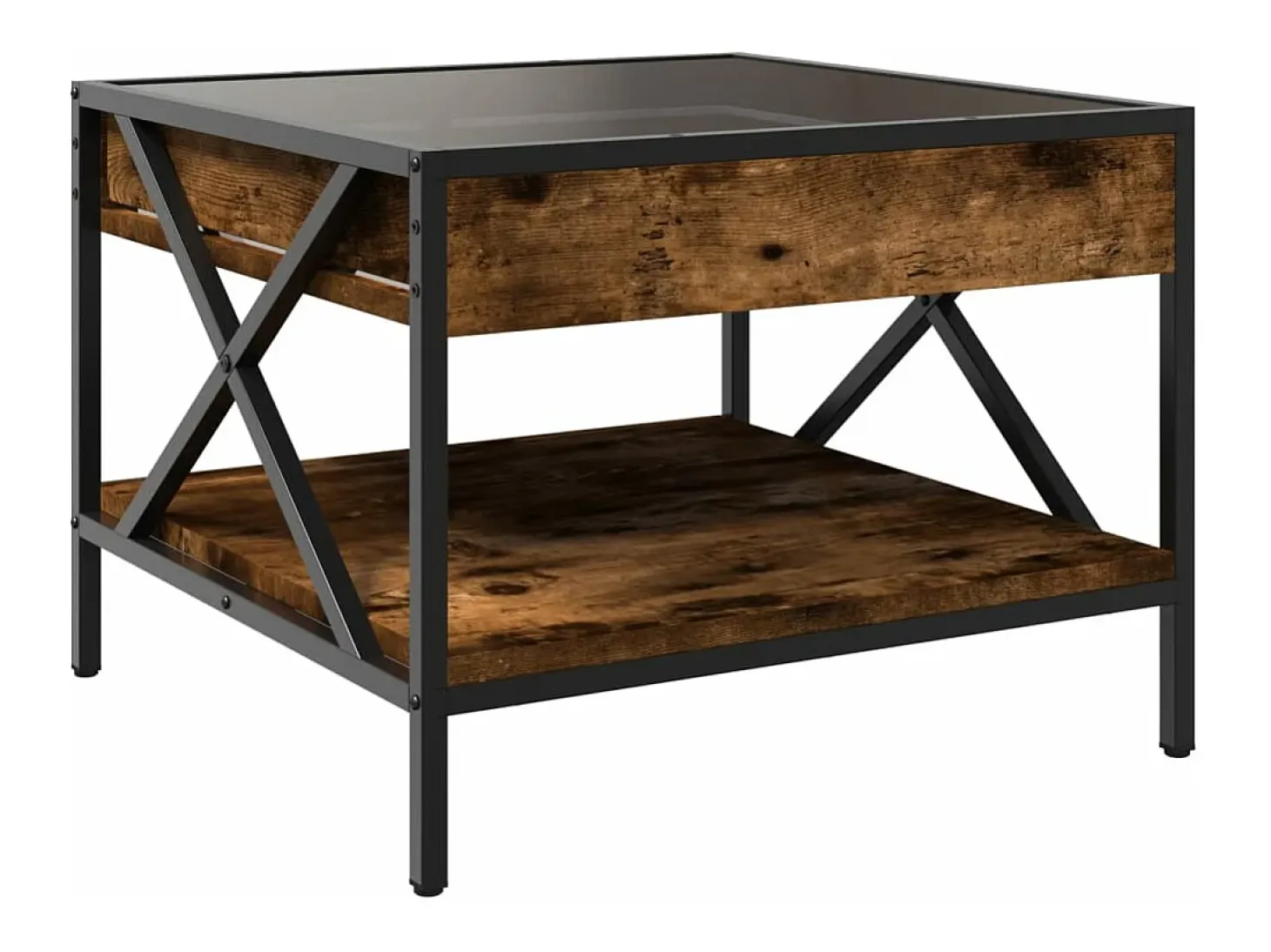 Mesa de centro con Infinity LED roble ahumado 50x50x38 cm
