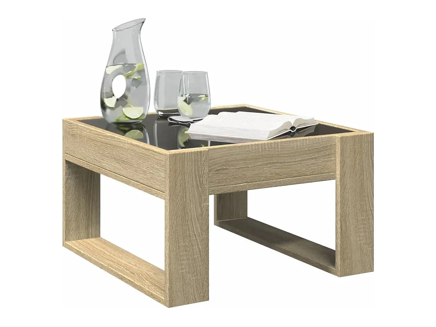 Mesa de centro con Infinity LED roble Sonoma 50x53x30 cm