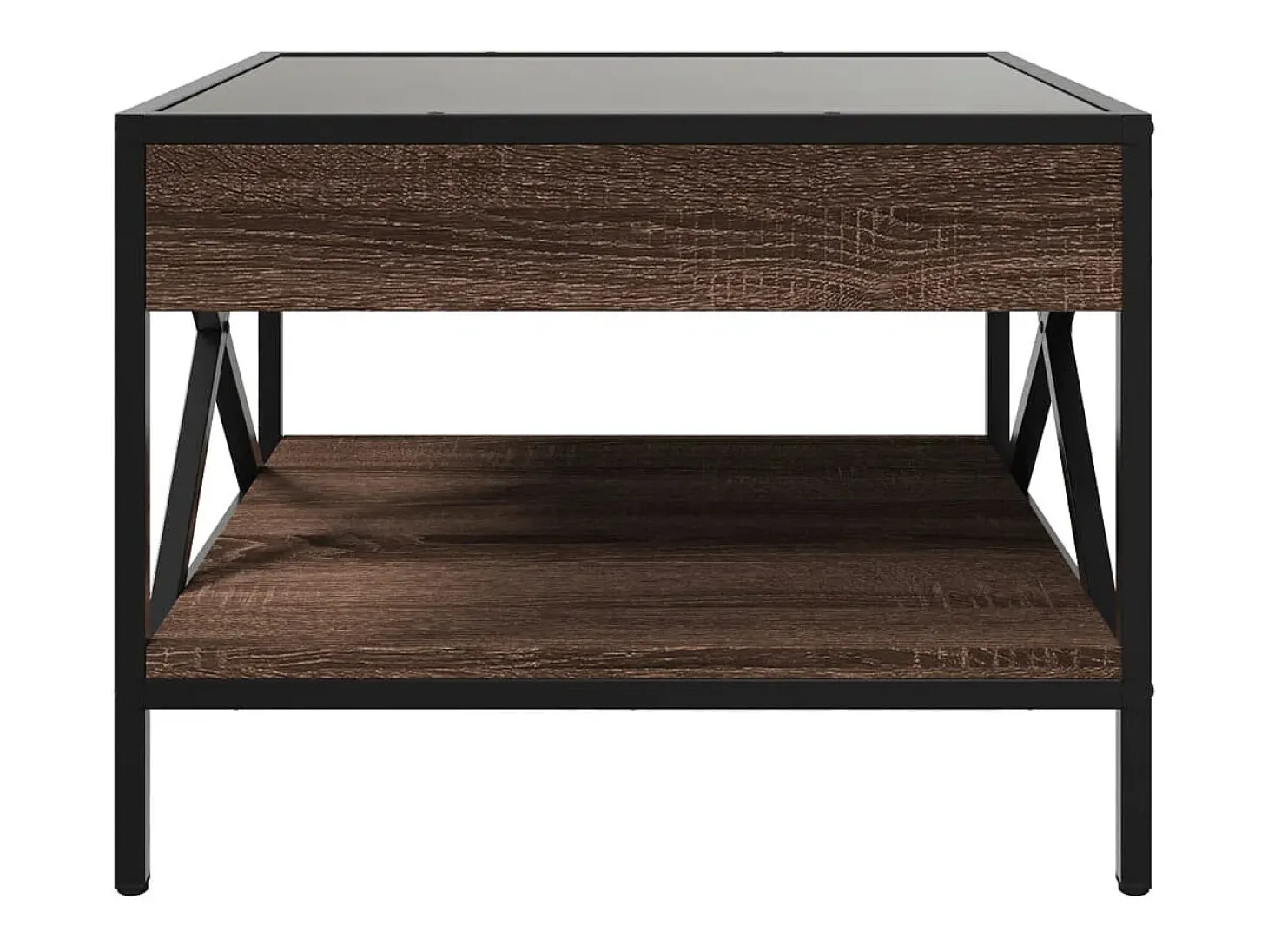 Mesa de centro con Infinity LED marrón roble 50x50x38 cm