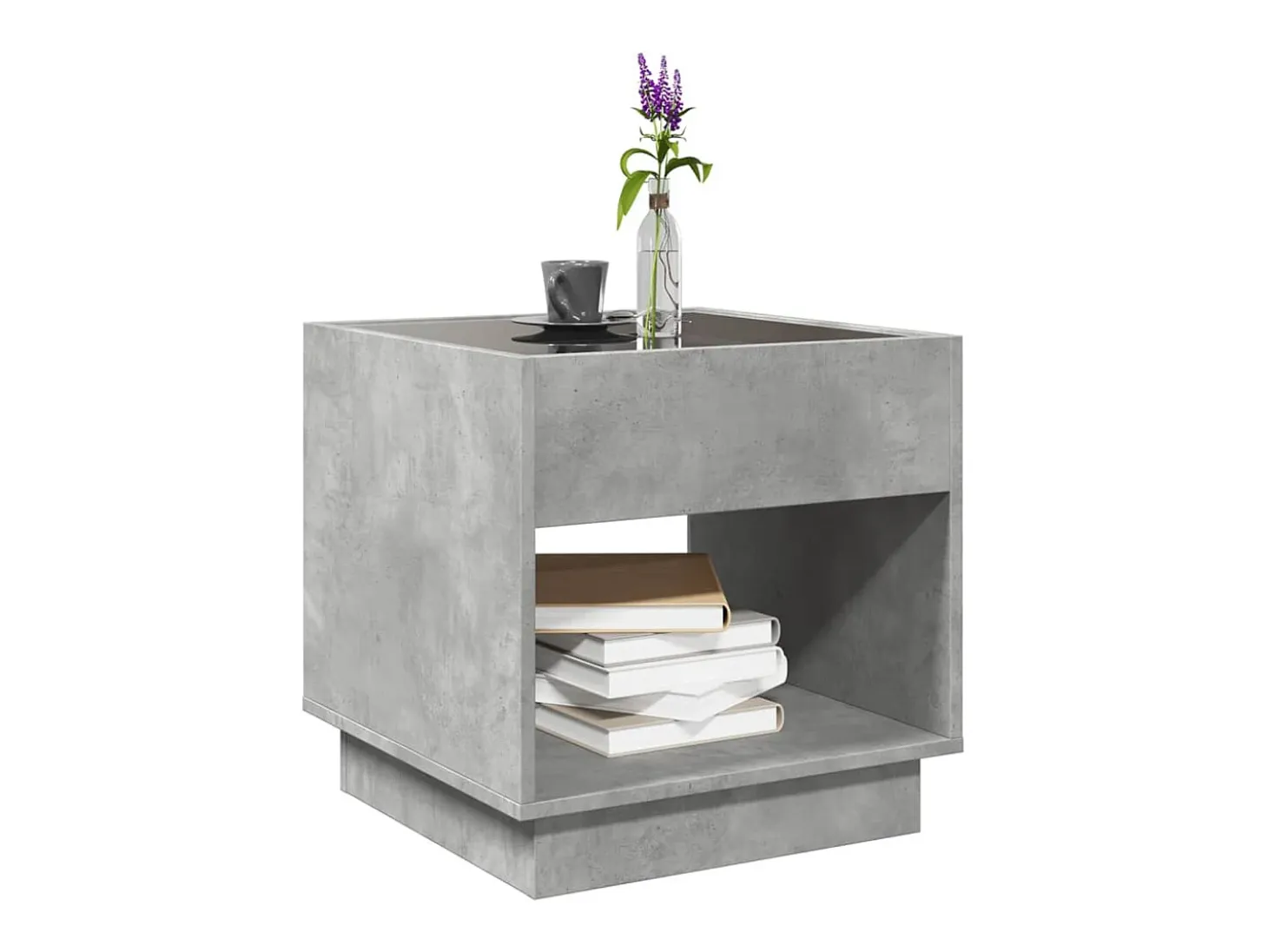 Mesa de centro con Infinity LED gris hormigón 50x50x50 cm