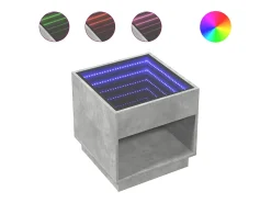 Mesa de centro con Infinity LED gris hormigón 50x50x50 cm