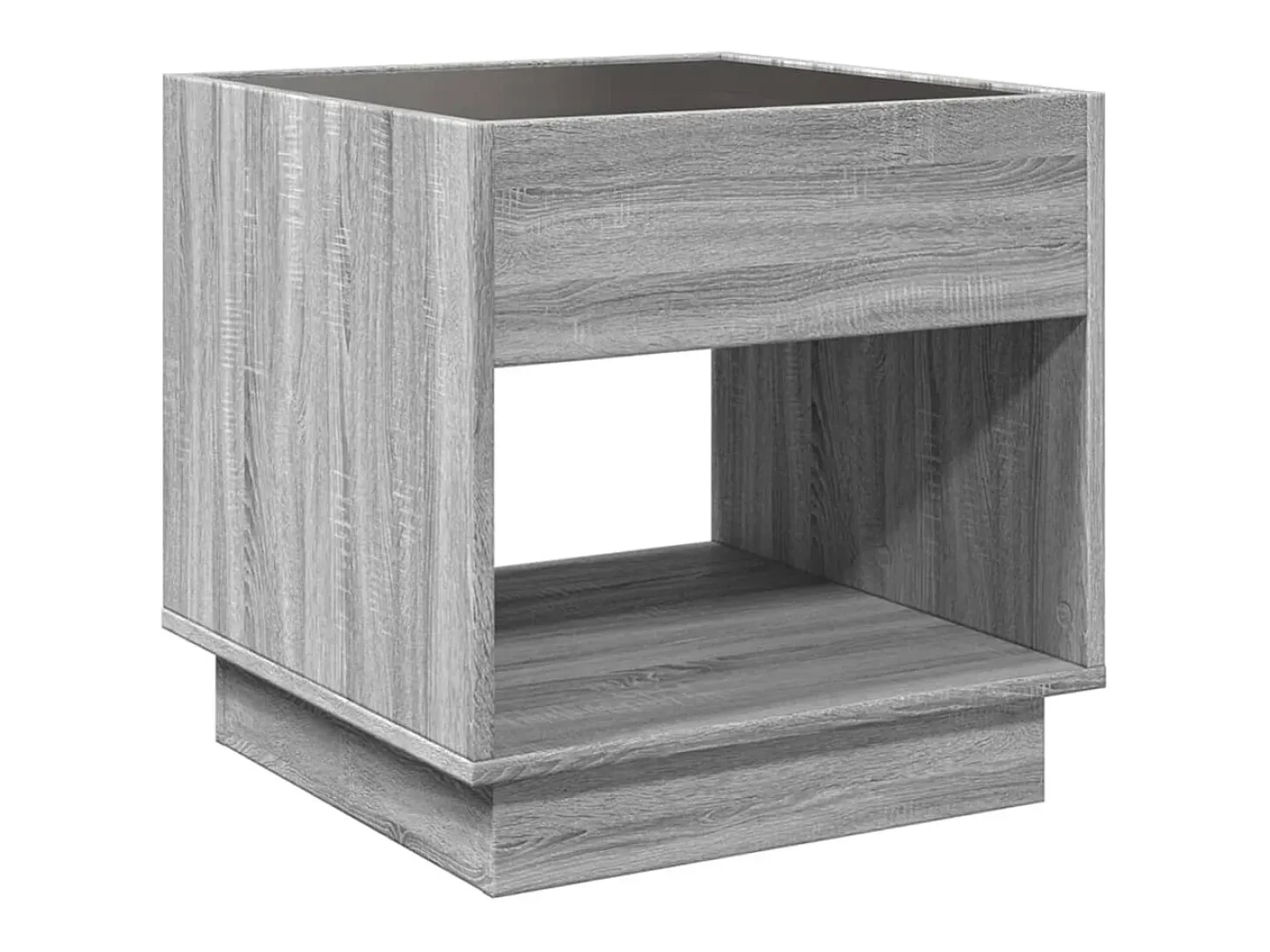 Mesa de centro con Infinity LED gris Sonoma 50x50x50 cm