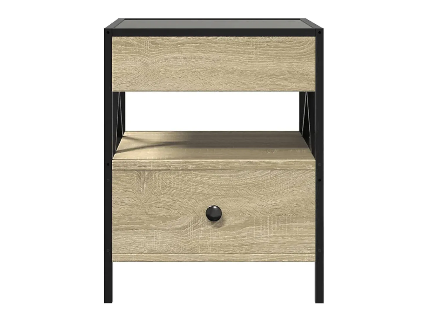 Mesa de centro con Infinity LED roble Sonoma 40x40x51 cm