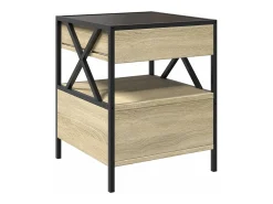 Mesa de centro con Infinity LED roble Sonoma 40x40x51 cm