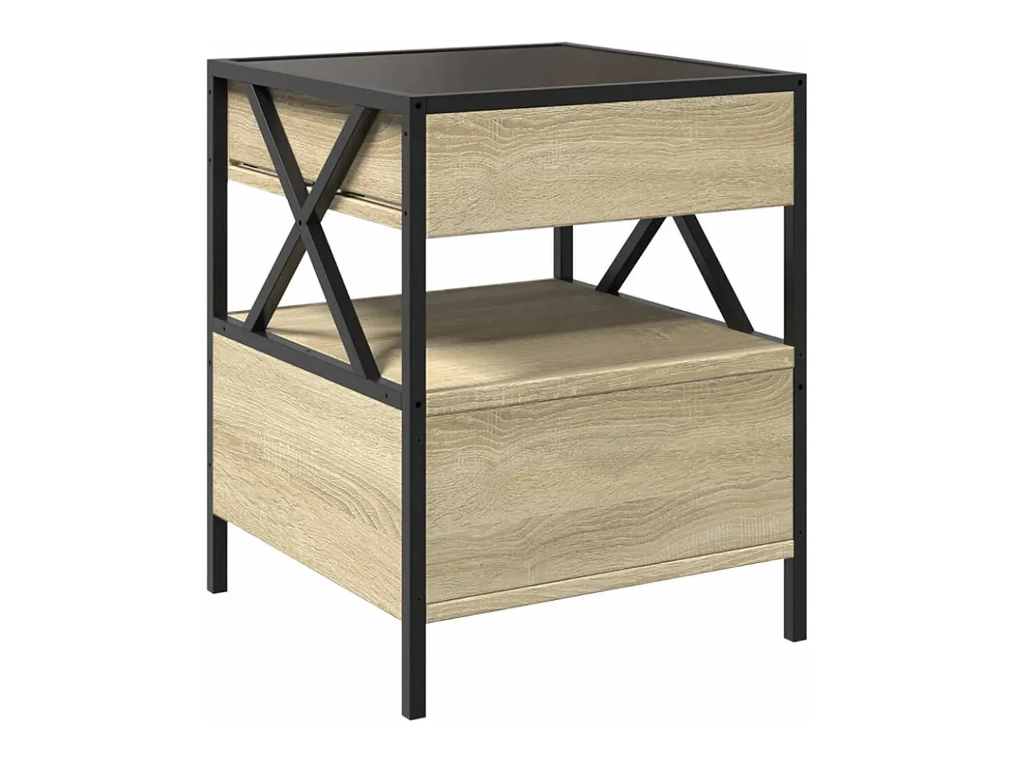 Mesa de centro con Infinity LED roble Sonoma 40x40x51 cm