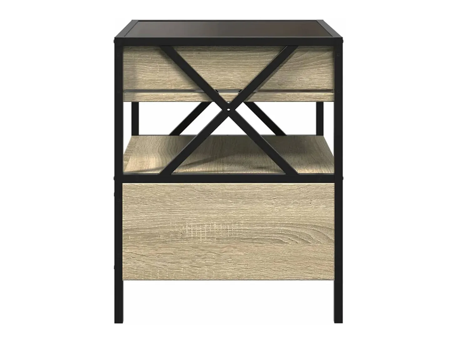 Mesa de centro con Infinity LED roble Sonoma 40x40x51 cm