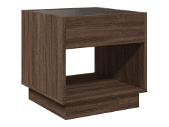 Mesa de centro con Infinity LED marrón roble 50x50x50 cm