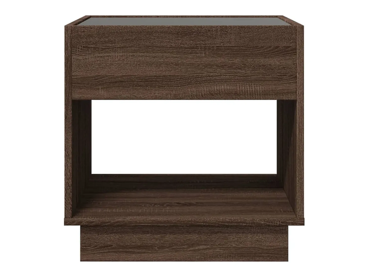 Mesa de centro con Infinity LED marrón roble 50x50x50 cm