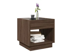 Mesa de centro con Infinity LED marrón roble 50x50x50 cm