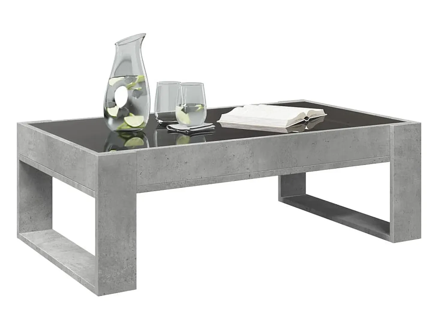 Mesa de centro con Infinity LED gris hormigón 90x53x30 cm