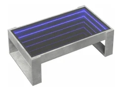Mesa de centro con Infinity LED gris hormigón 90x53x30 cm