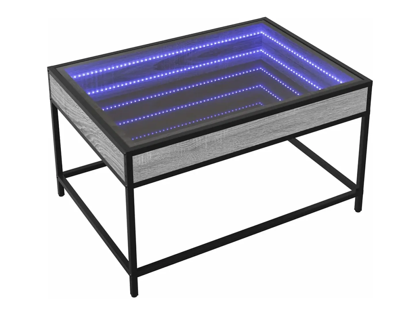 Mesa de centro con Infinity LED gris Sonoma 70x50x41 cm