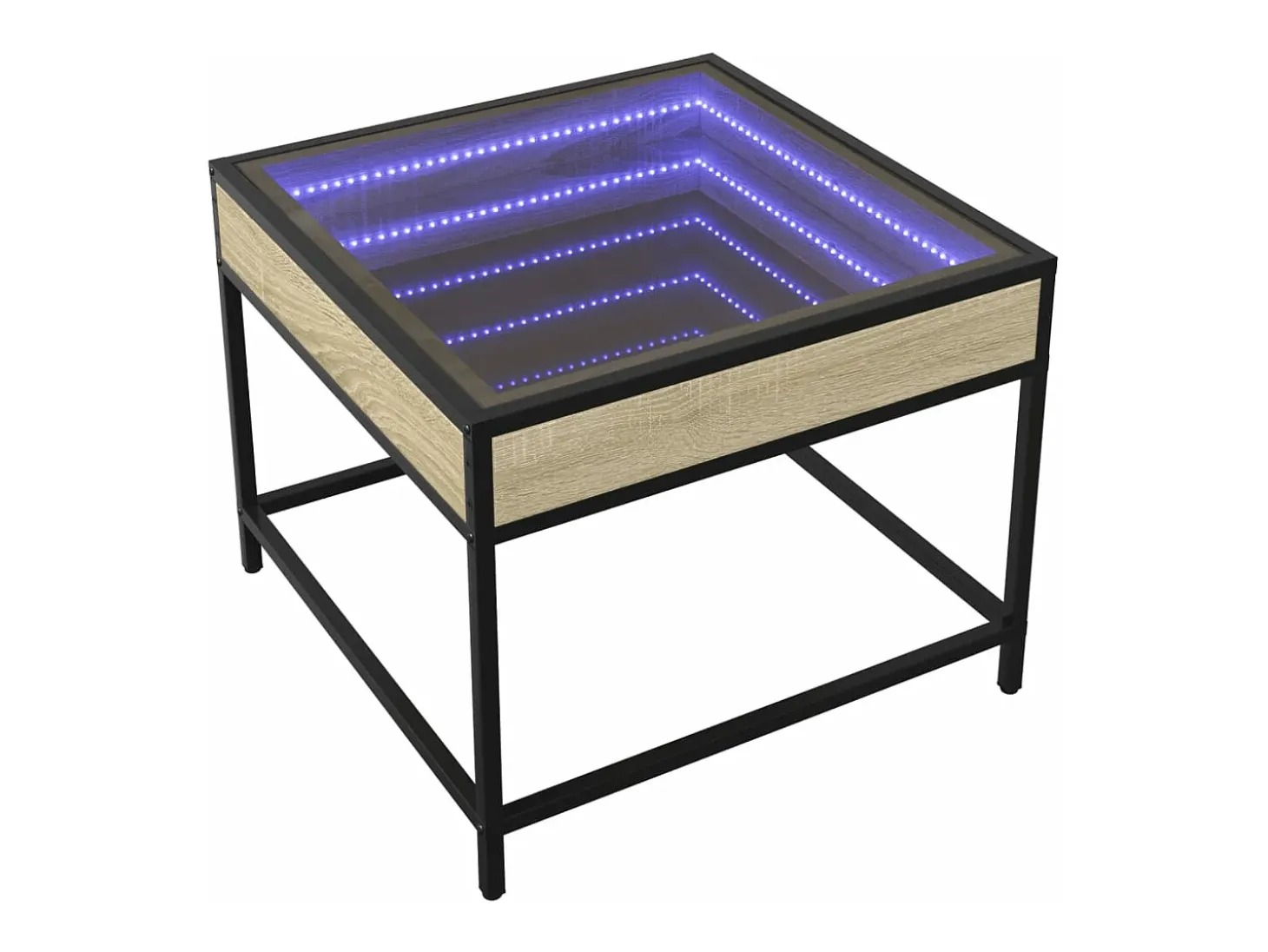Mesa de centro con Infinity LED roble Sonoma 50x50x41 cm