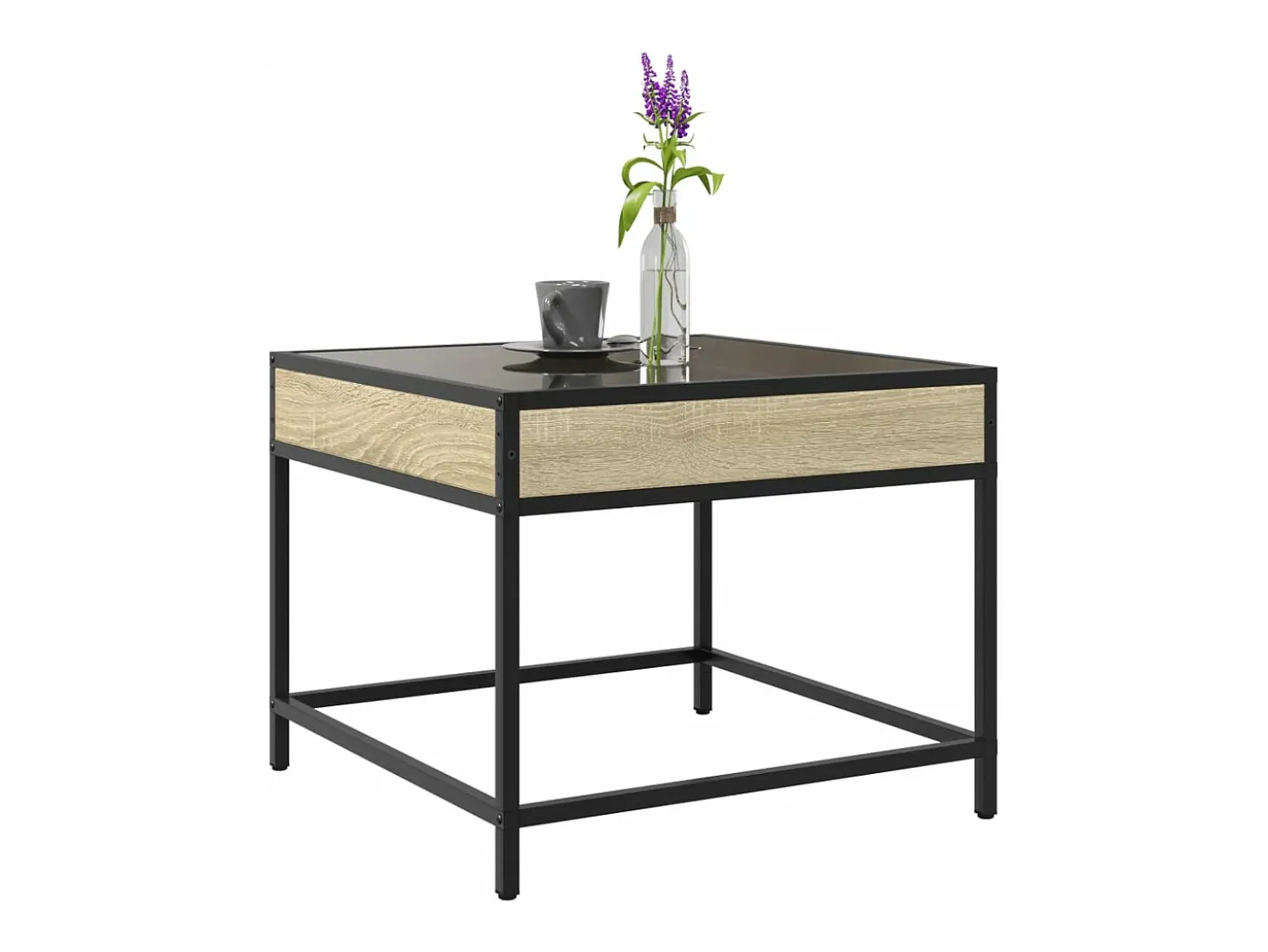 Mesa de centro con Infinity LED roble Sonoma 50x50x41 cm