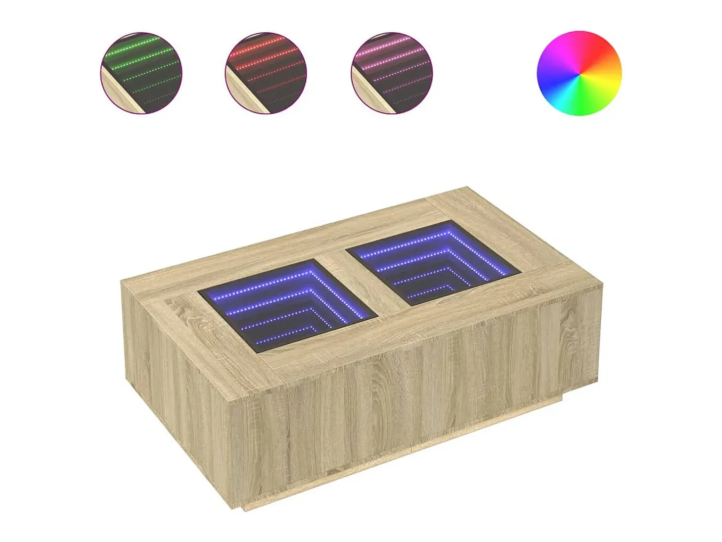 Mesa de centro con Infinity LED roble Sonoma 116x69x40 cm