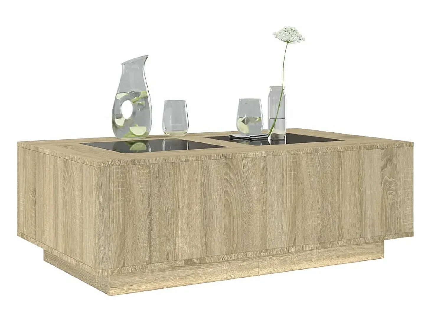 Mesa de centro con Infinity LED roble Sonoma 116x69x40 cm