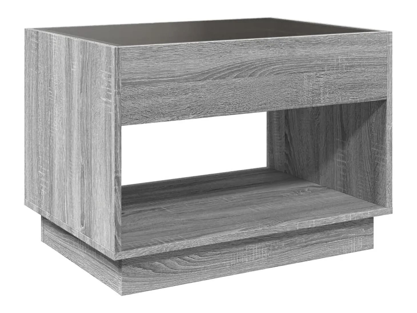 Mesa de centro con Infinity LED gris Sonoma 70x50x50 cm