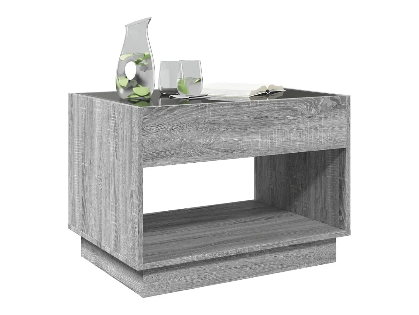 Mesa de centro con Infinity LED gris Sonoma 70x50x50 cm