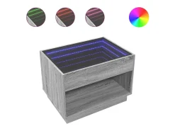 Mesa de centro con Infinity LED gris Sonoma 70x50x50 cm