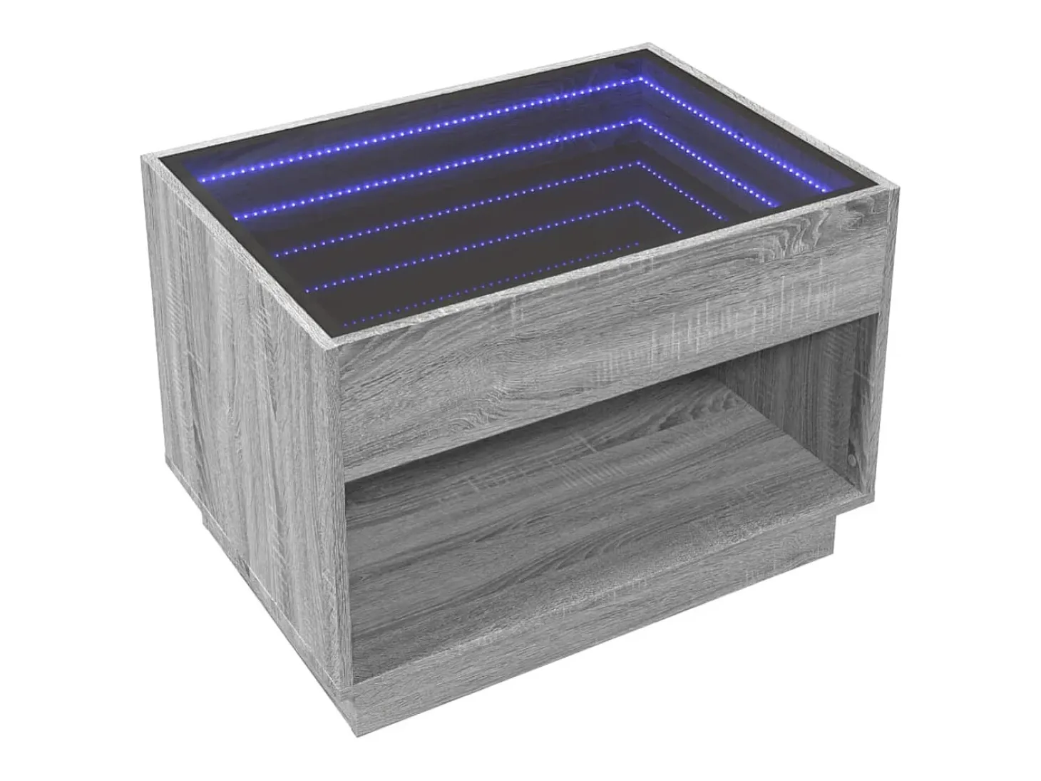 Mesa de centro con Infinity LED gris Sonoma 70x50x50 cm