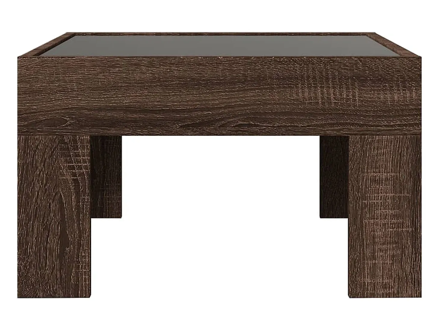 Mesa de centro con Infinity LED marrón roble 50x50x30 cm